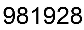 Number 981928 black image