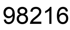 Número 98216 imagen negro