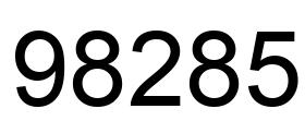 Number 98285 black image