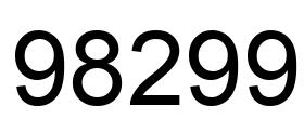 Number 98299 black image