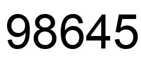 Number 98645 black image