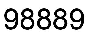 Número 98889 imagen negro