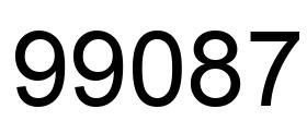 Número 99087 imagen negro