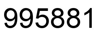 Number 995881 black image