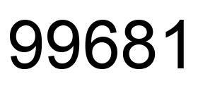 Number 99681 black image