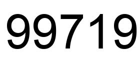 Number 99719 black image