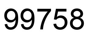 Number 99758 black image