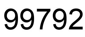 Number 99792 black image