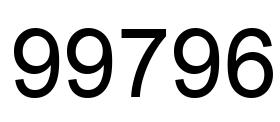 Number 99796 black image