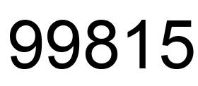 Number 99815 black image