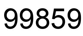 Number 99859 black image