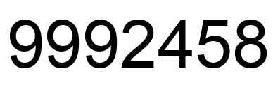 Número 9992458 imagen negro