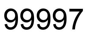 Number 99997 black image