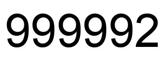 Número 999992 imagen negro