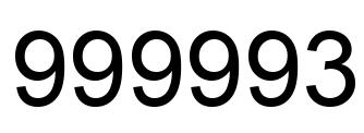 Número 999993 imagen negro