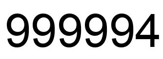 Número 999994 imagen negro