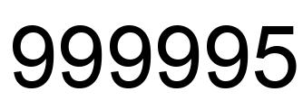 Número 999995 imagen negro