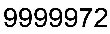 Number 9999972 black image