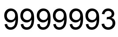 Número 9999993 imagen negro
