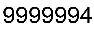Number 9999994 black image