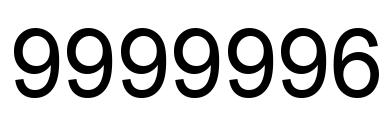 Número 9999996 imagen negro