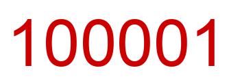 Number 100001 red image