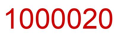 Número 1000020 imagen rojo