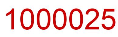 Number 1000025 red image