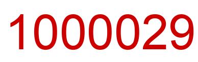 Number 1000029 red image