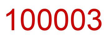 Número 100003 imagen rojo