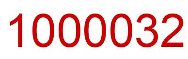 Number 1000032 red image