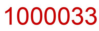 Number 1000033 red image