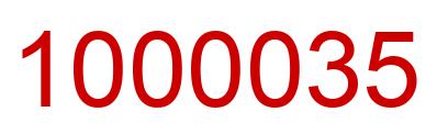 Number 1000035 red image