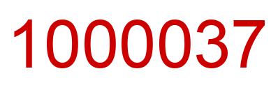 Number 1000037 red image