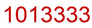 Number 1013333 red image