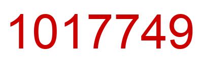 Number 1017749 red image