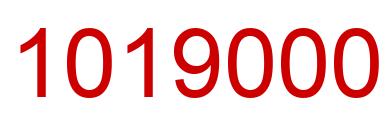 Number 1019000 red image