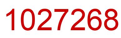Number 1027268 red image