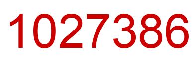 Number 1027386 red image