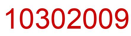 Number 10302009 red image