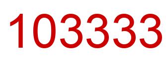 Number 103333 red image