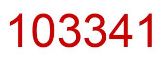 Number 103341 red image