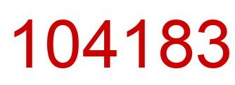 Number 104183 red image