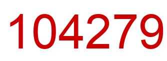 Number 104279 red image