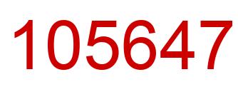 Number 105647 red image