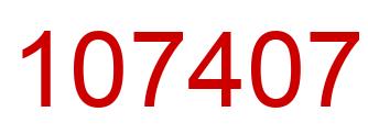Number 107407 red image