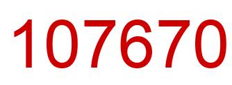 Number 107670 red image