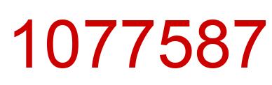 Number 1077587 red image