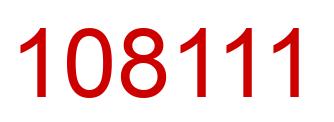 Number 108111 red image