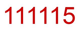 Number 111115 red image